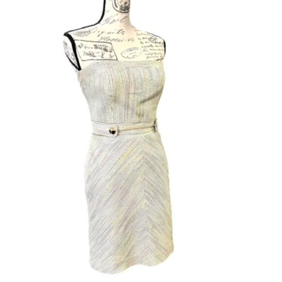 🎉PRICE REDUCED🎉 TRINA TURK Strapless Embroidered Dress Tweed Summer Party 2‎ - Picture 2 of 14